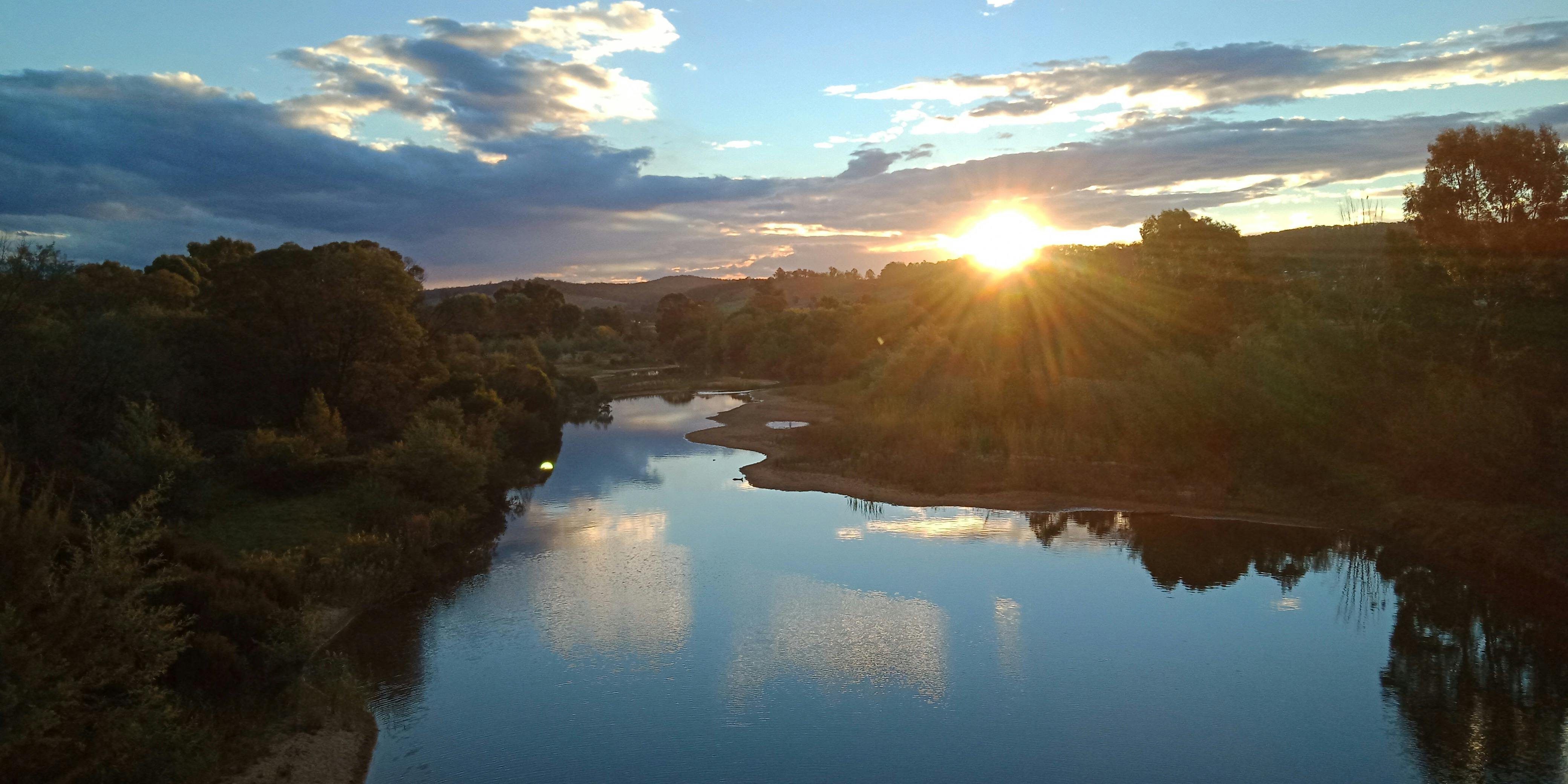 Tambo river from the rail tail bridge in Bruthen.