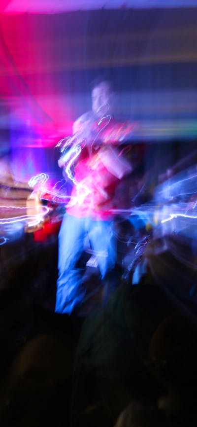 colourful artistic blurry picture of jazz musicians