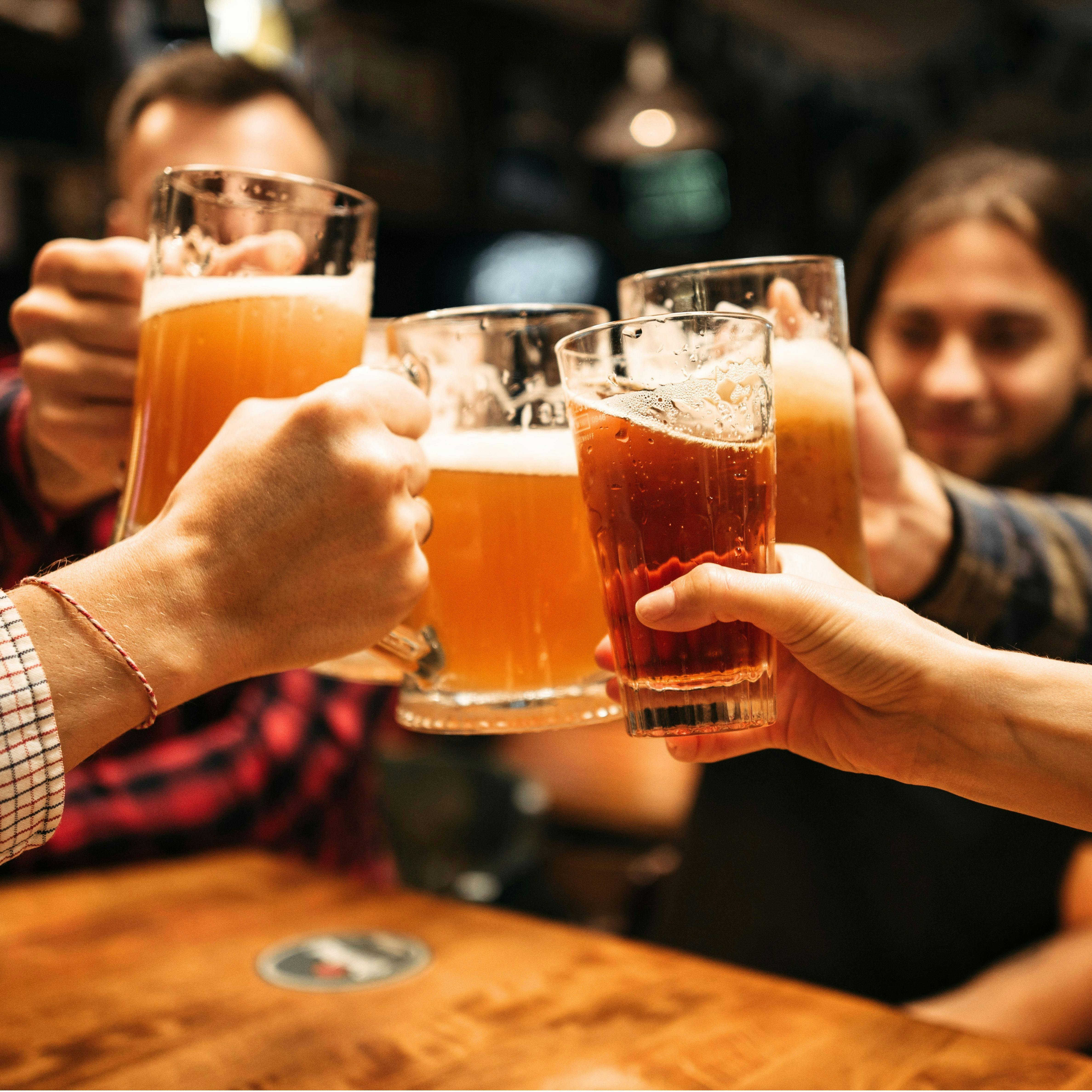 Friends with beers
