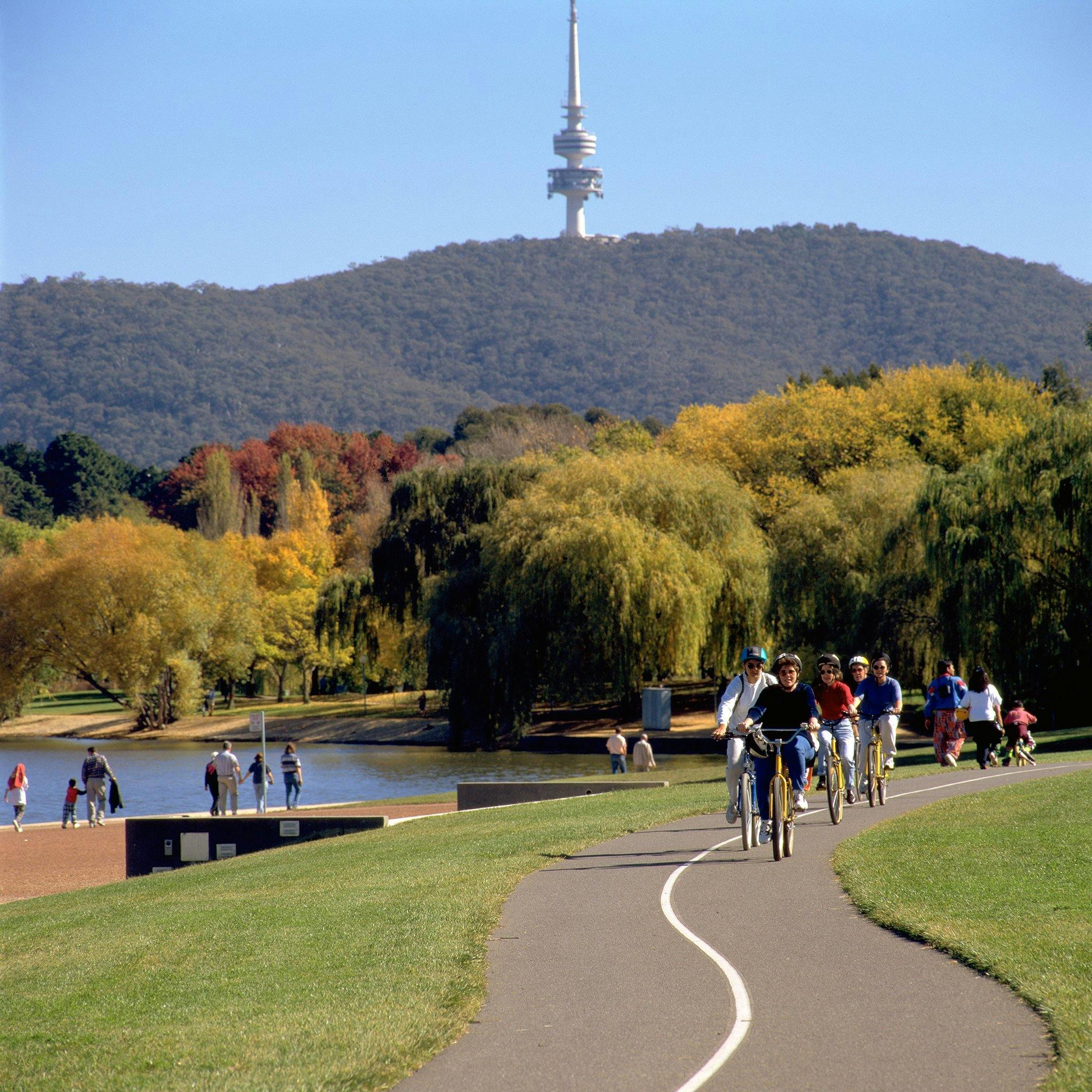 View of Telstra Tower from Lake Burley Griffin