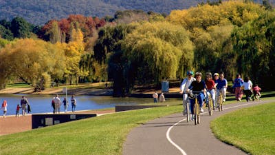 View of Telstra Tower from Lake Burley Griffin