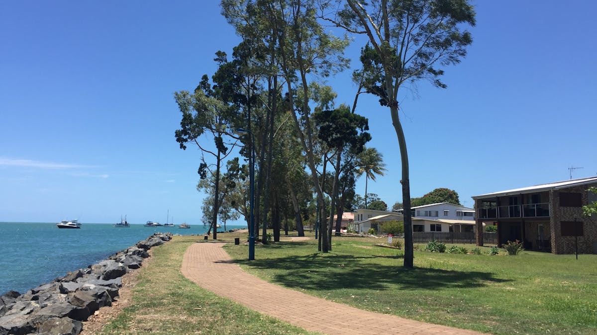 photo showing pathway along the waterfront at Lions Park Burrum Heads