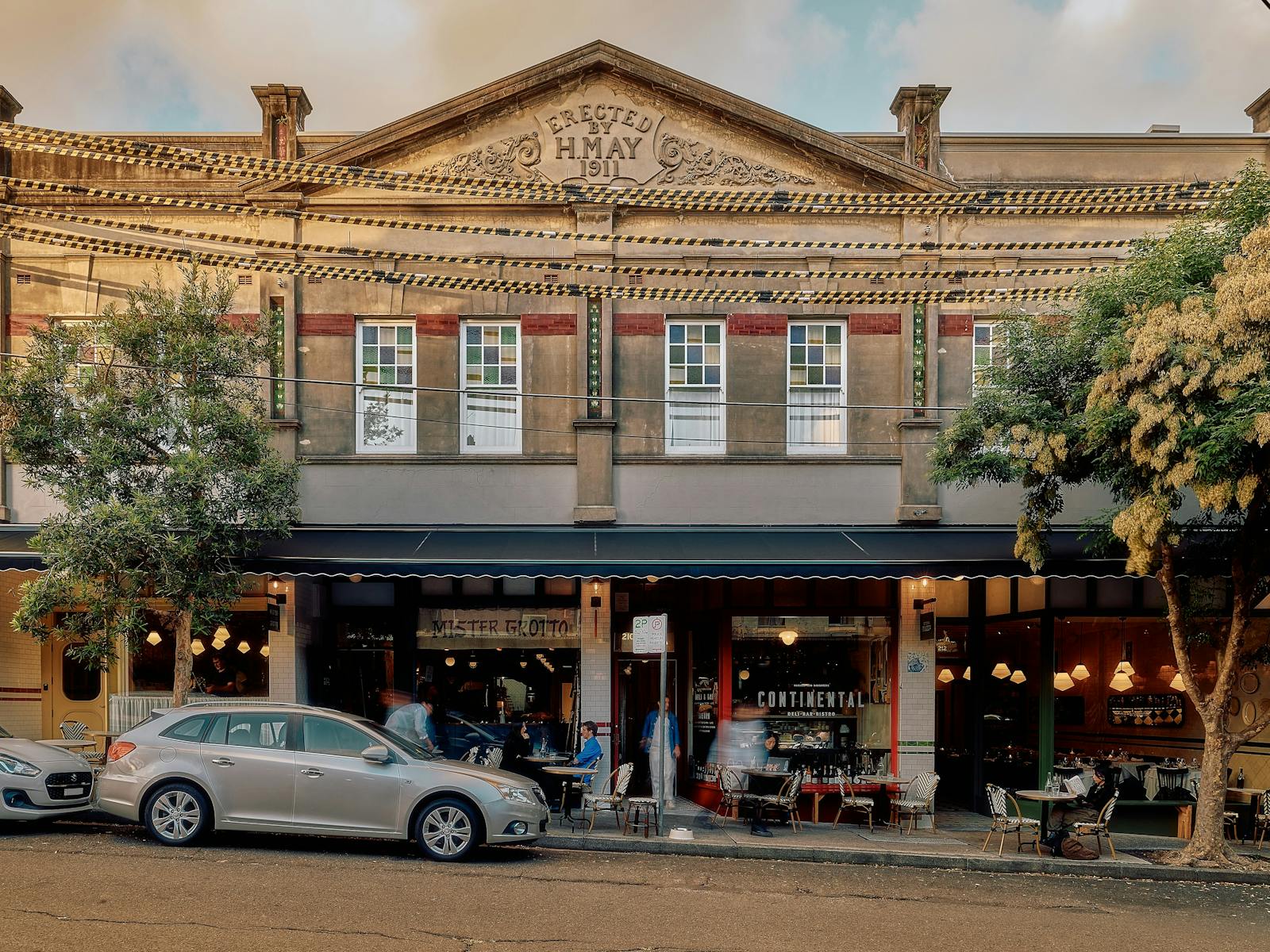 Australia Street Newtown Sydney - All four restaurants in a row in the H.M May Building