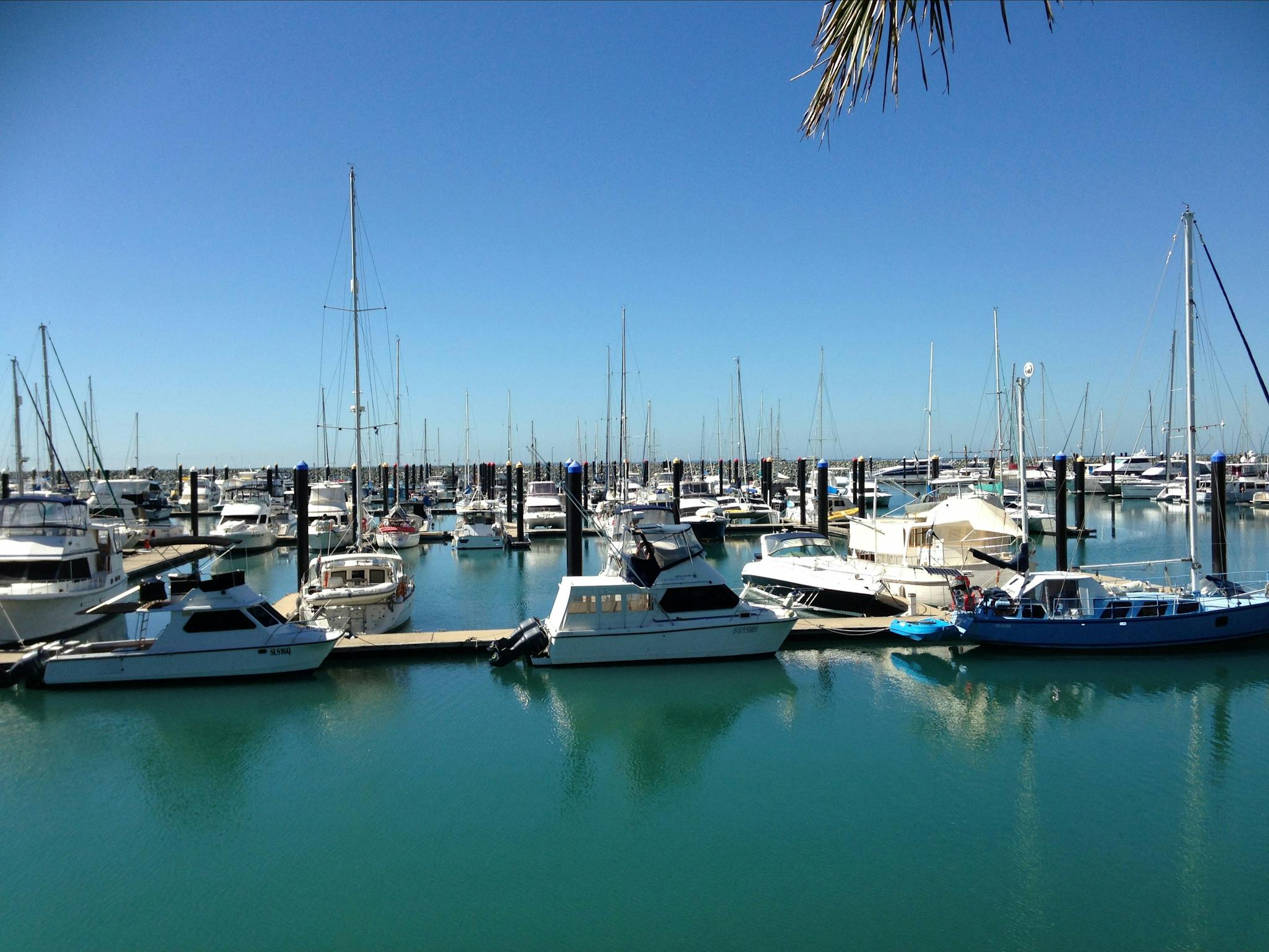 Boats mored in Mackay Harbour