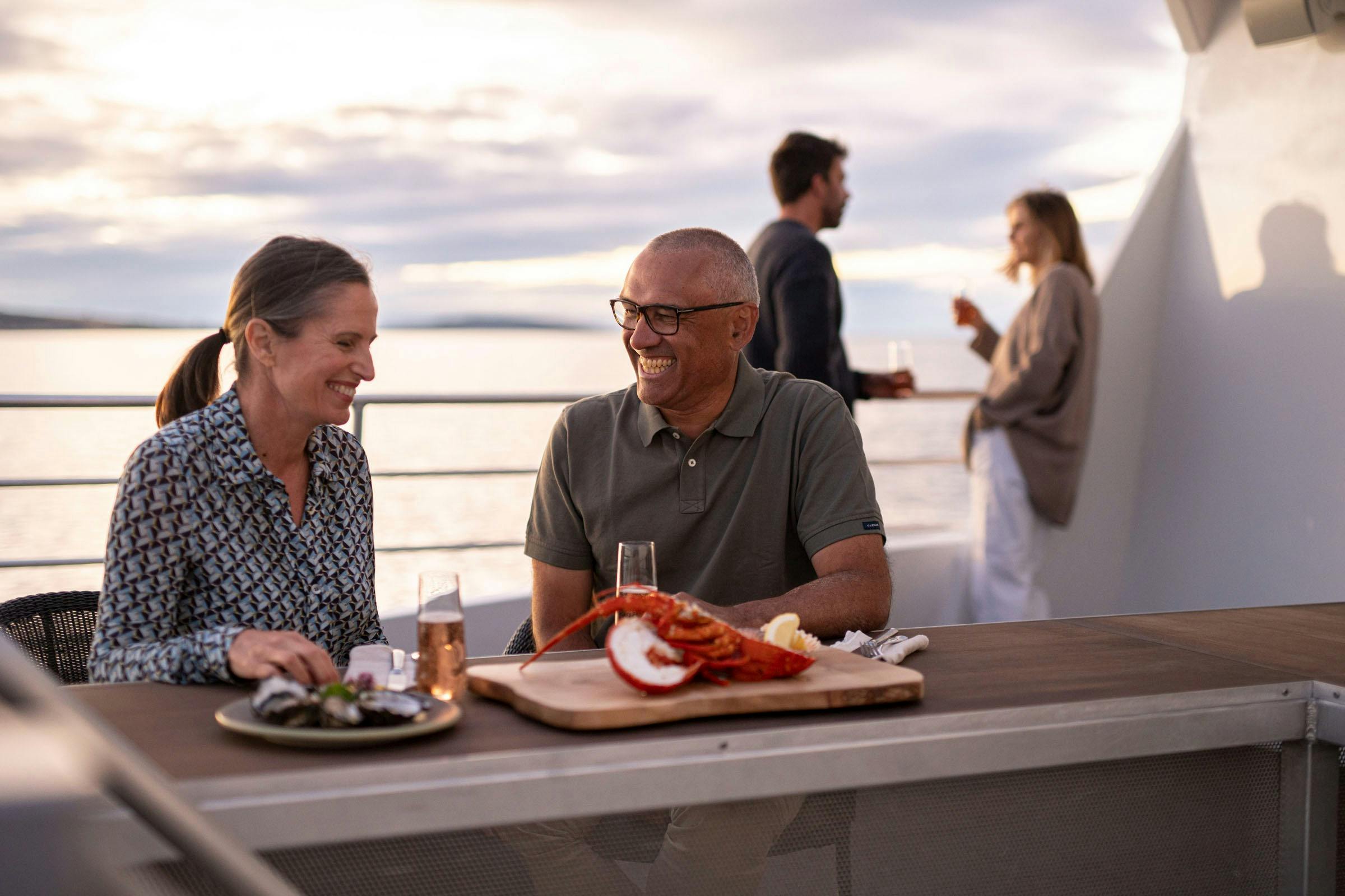 Seafood feast and sunset drinks aboard expeditionv vessel Odalisque (2)