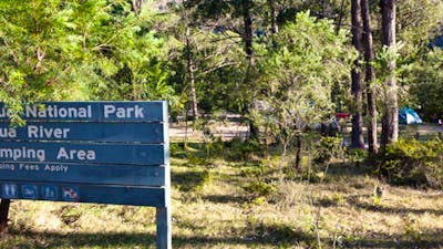 Deua River campgrounds sign, Deua National Park. Photo: Lucas Boyd/DPIE