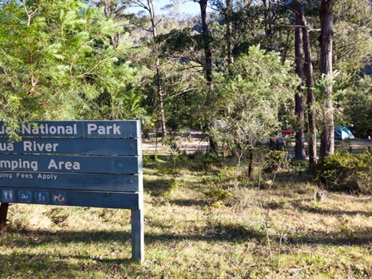 Deua River campgrounds sign, Deua National Park. Photo: Lucas Boyd/DPIE