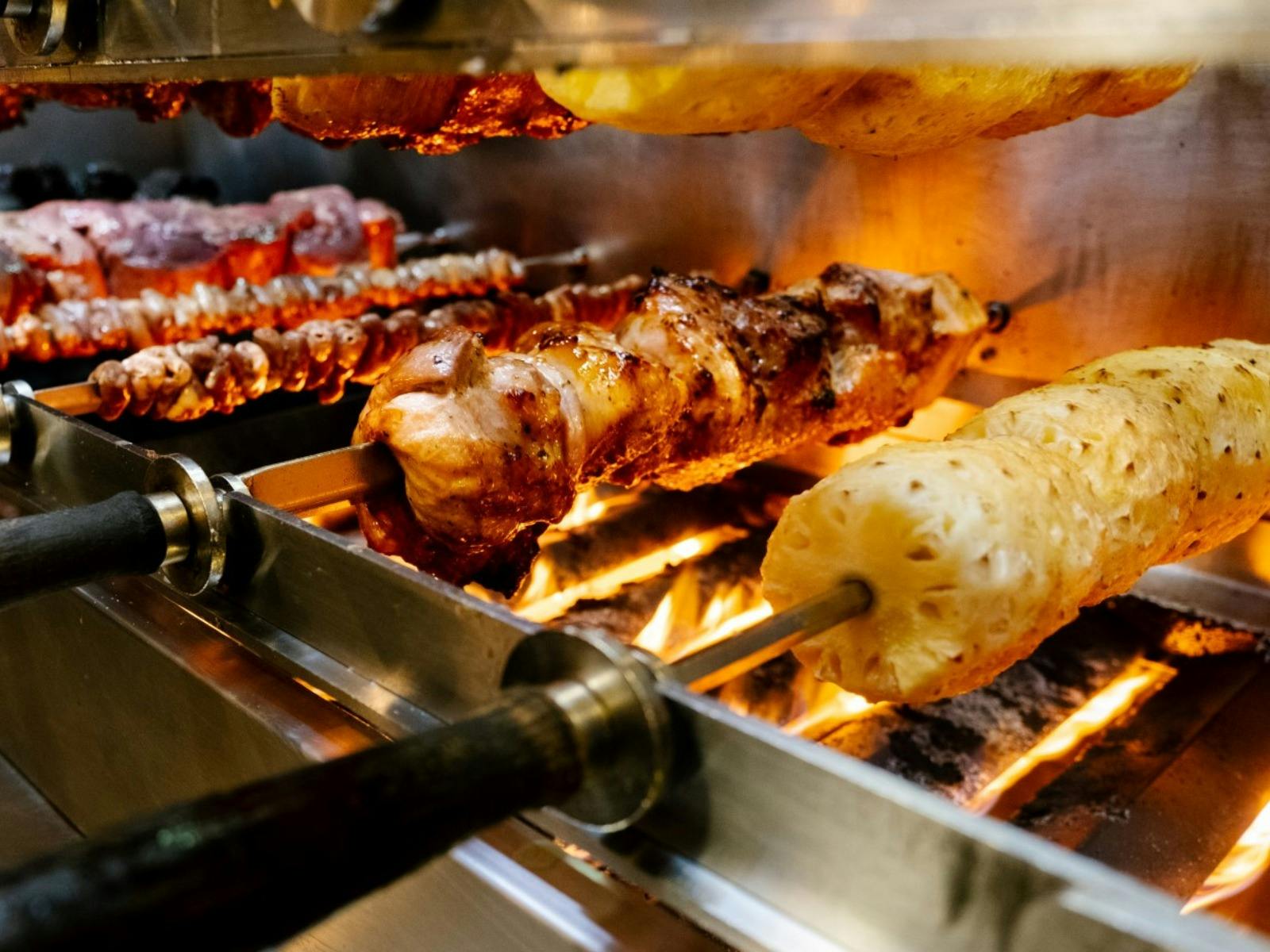 Bushfire Flame Grill succulent skewers or meat