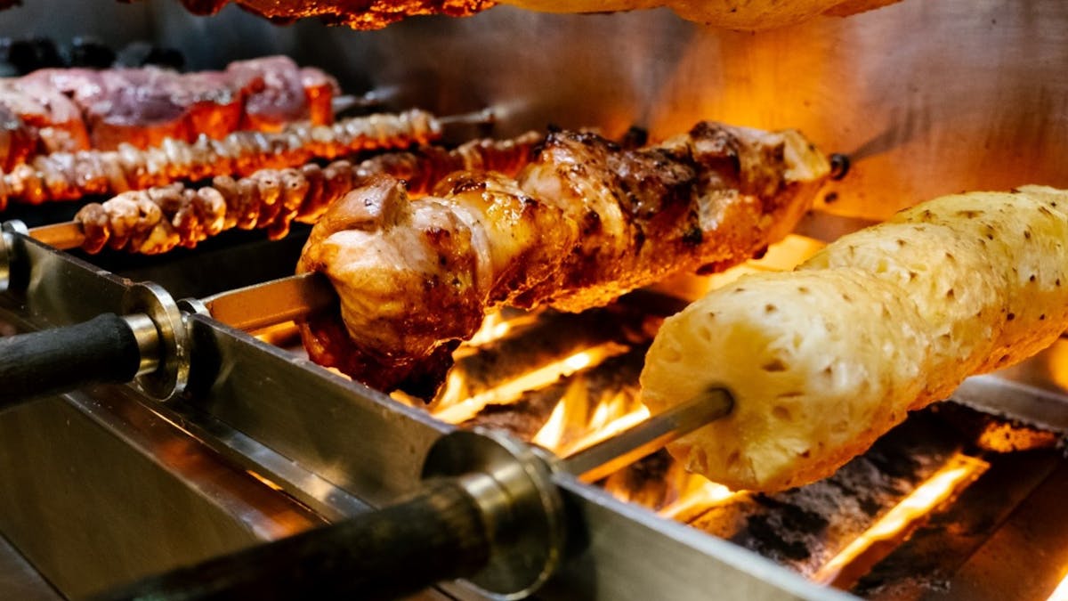 Bushfire Flame Grill succulent skewers or meat