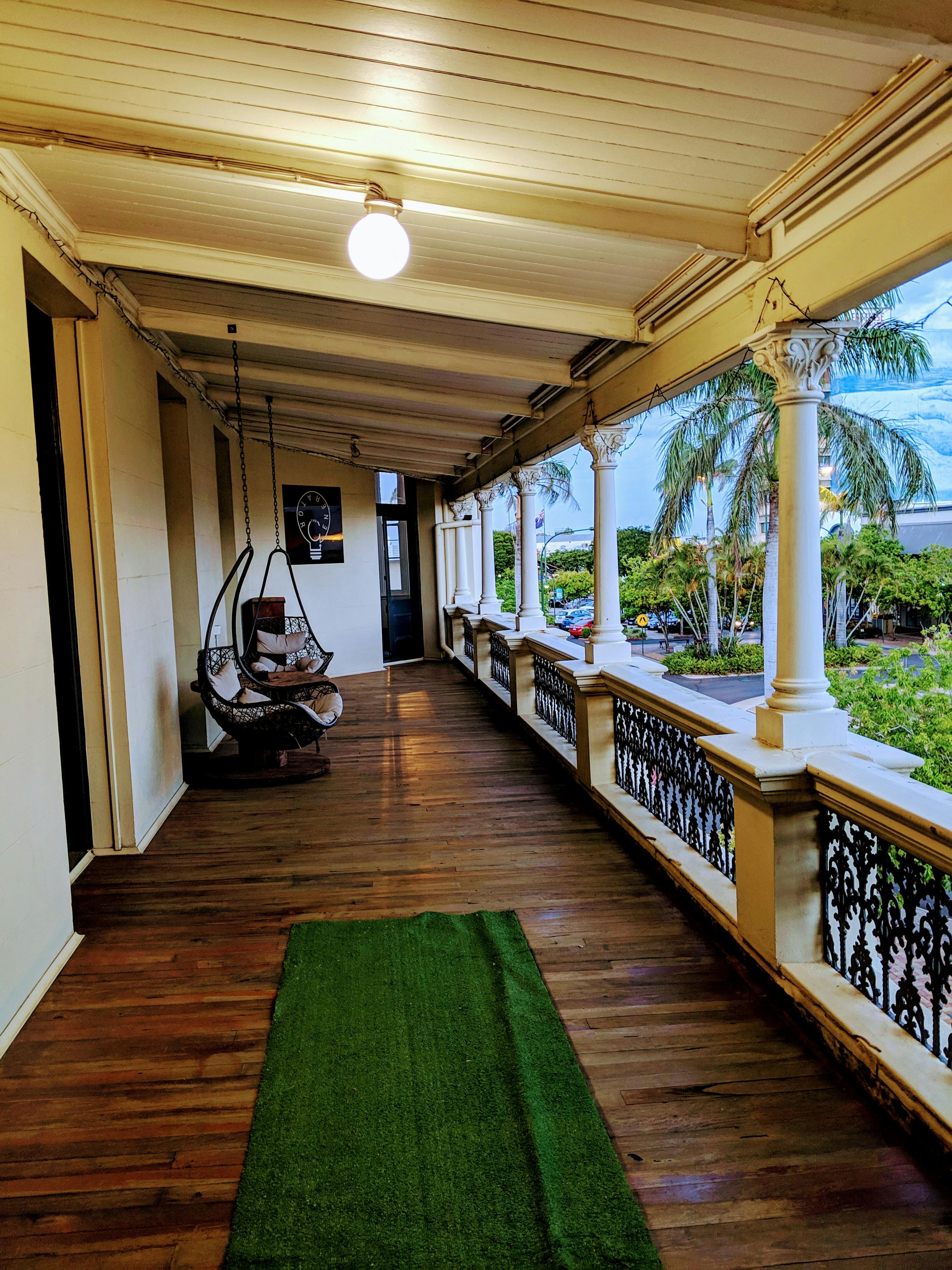 This is a picture of a balcony outside the Generator which is a co working space in Bundaberg