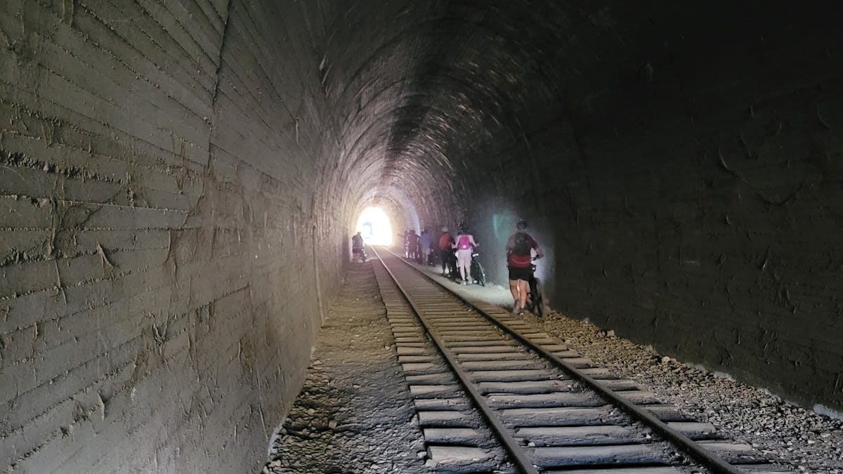 Dawes Range Tunnel number 6 still contains rail line and hogback sleepers. Dawes Range Tunnel number 6 still contains rail line and hogback sleepers.