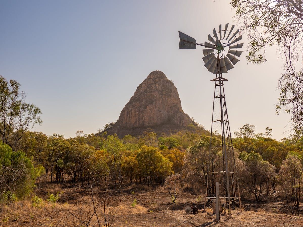 Looking up to the peak, with stunning views of the landscape