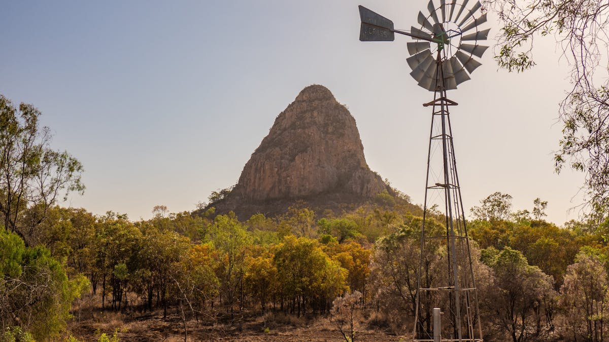 Looking up to the peak, with stunning views of the landscape