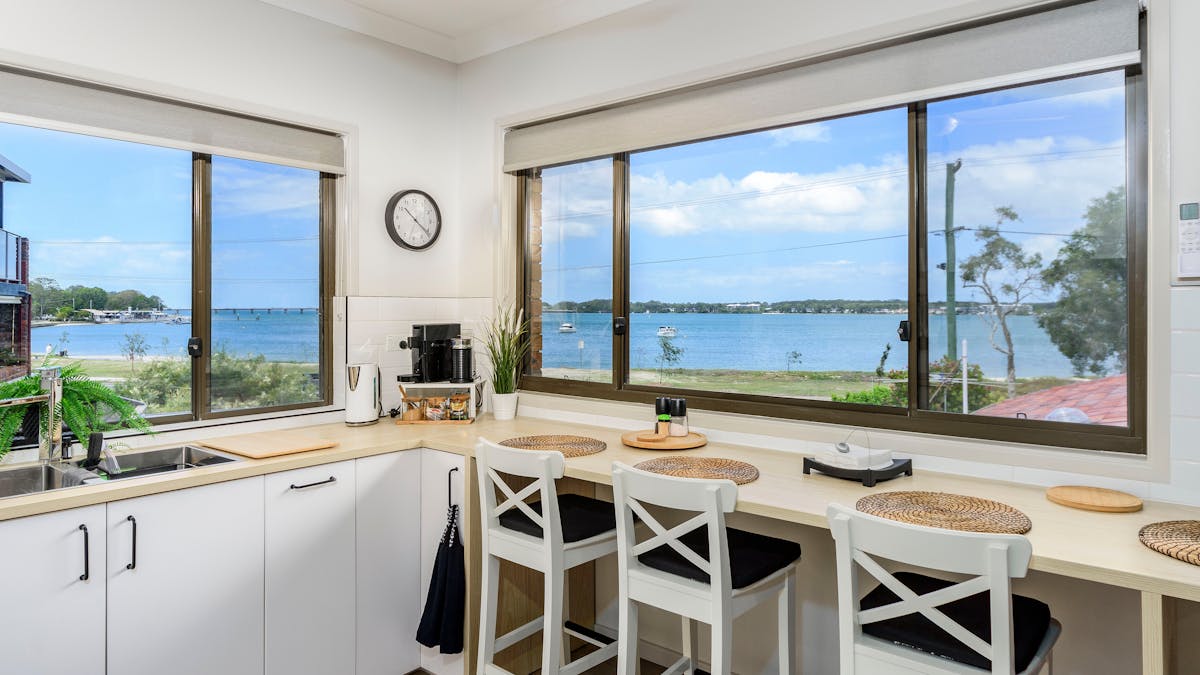Kitchen overlooking Pumicestone Passage Kitchen overlooking Pumicestone Passage