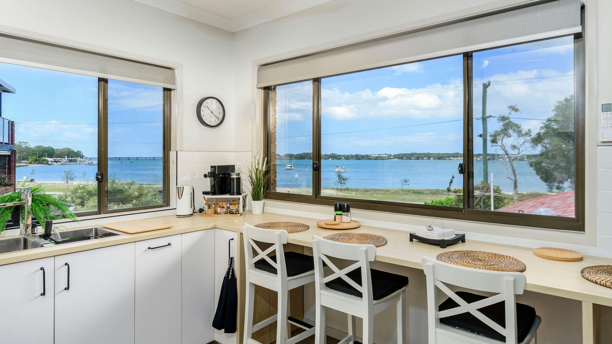 Kitchen overlooking Pumicestone Passage Kitchen overlooking Pumicestone Passage