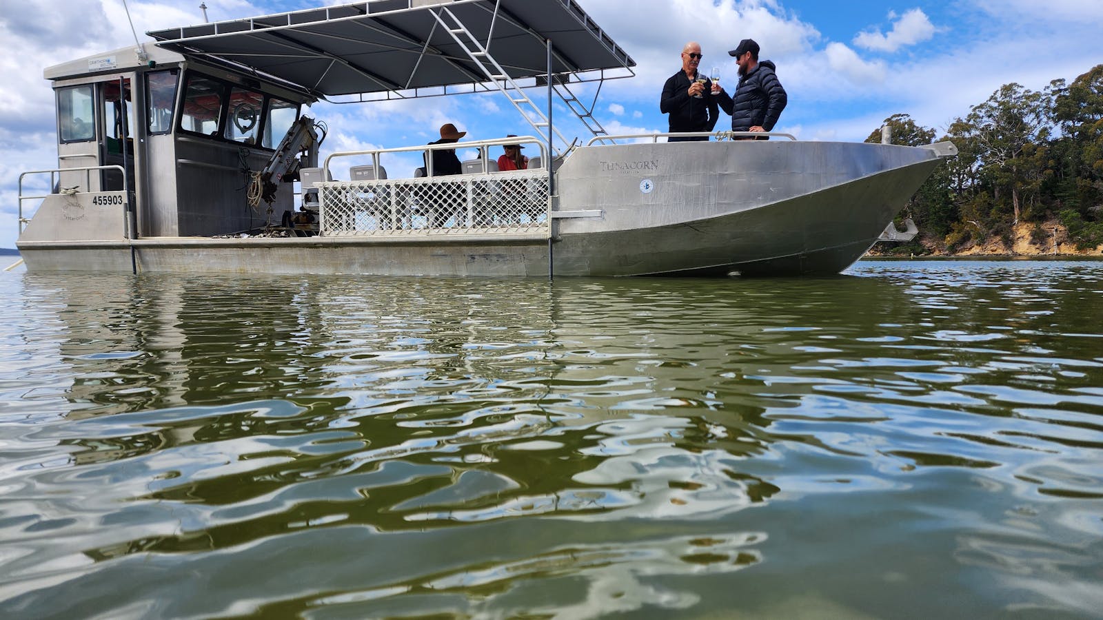 Onboard the TunaCorn: where fresh oysters, wine, and water meet