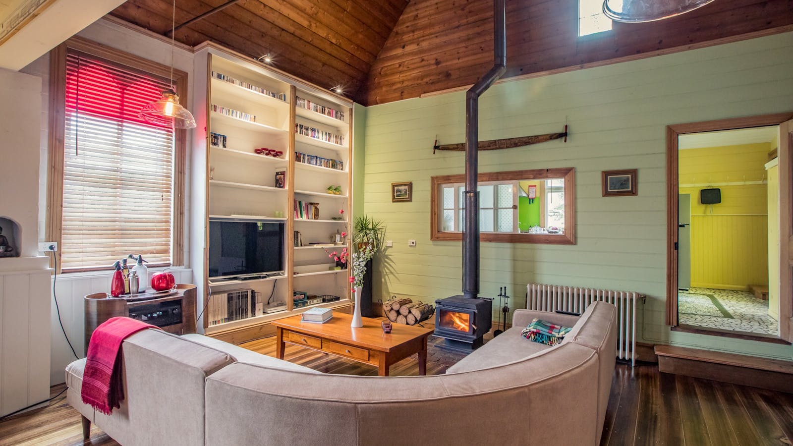 The Living Area with Library includes television, Netflix, surround system
