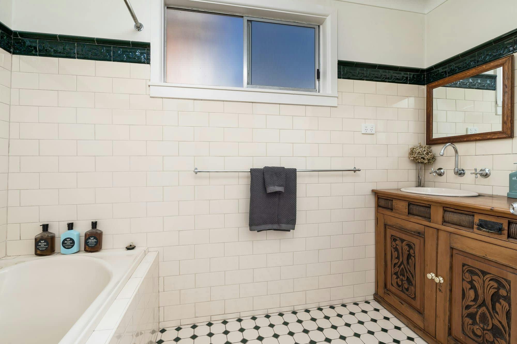 Bathroom with shower, bath and vanity
