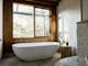 Bath overlooking the lake