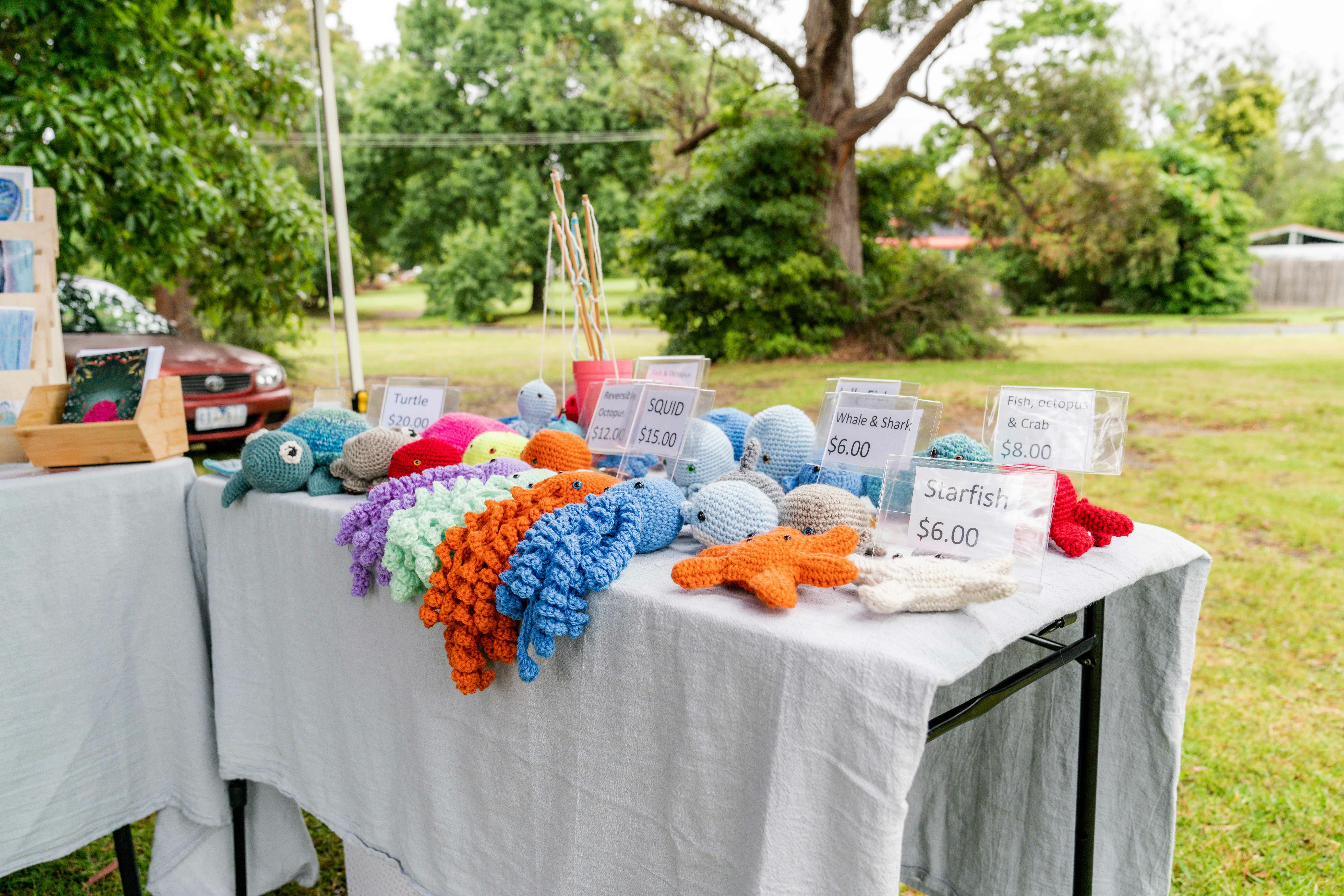 Market stall selling locally made crafts