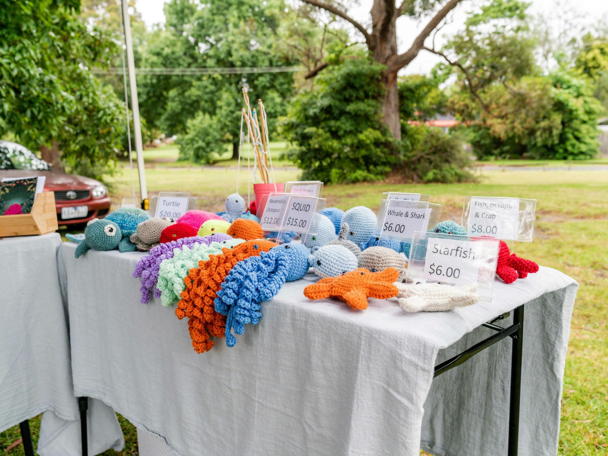 Market stall selling locally made crafts