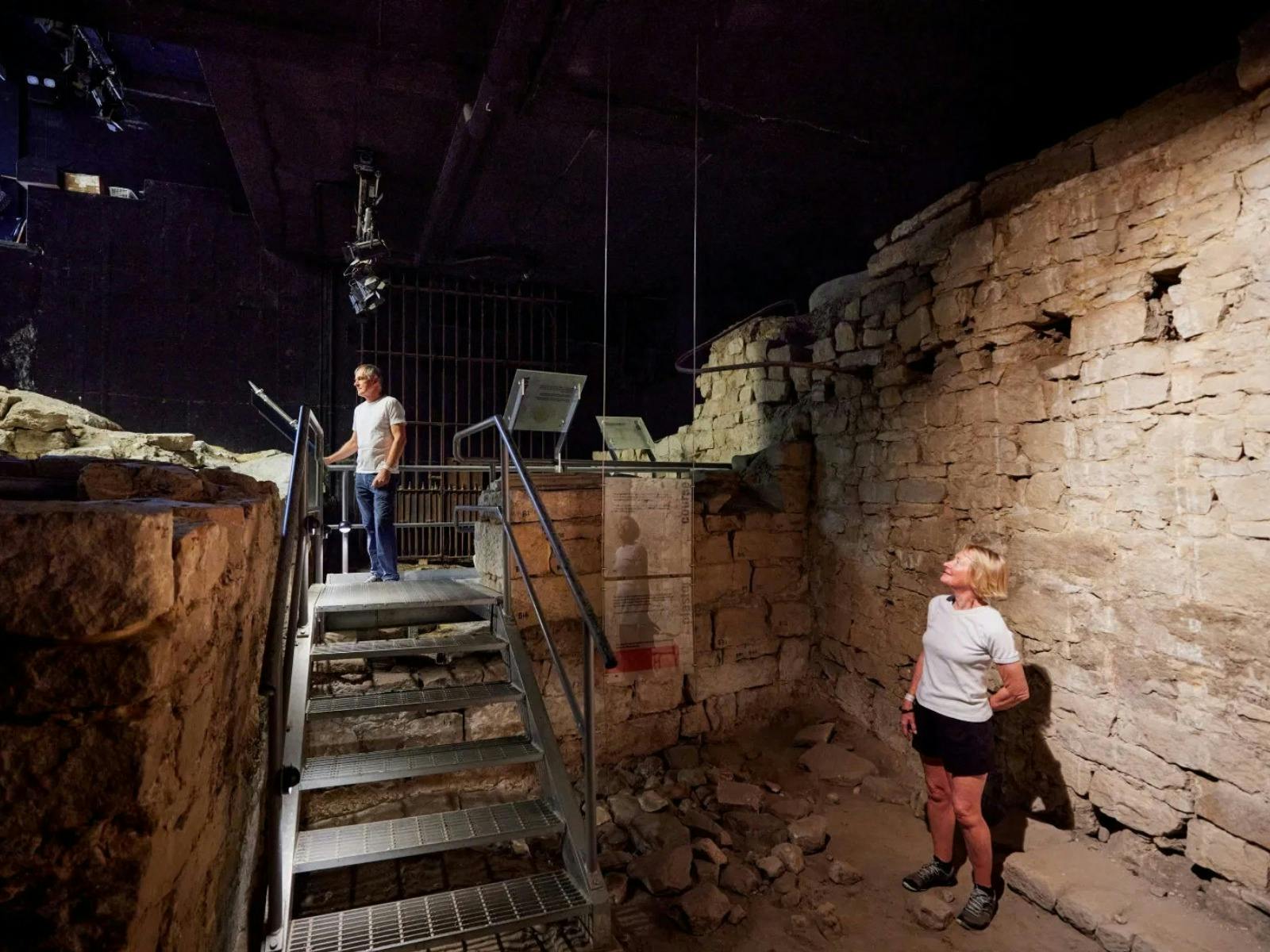 Visitors exploring Parbury Ruins