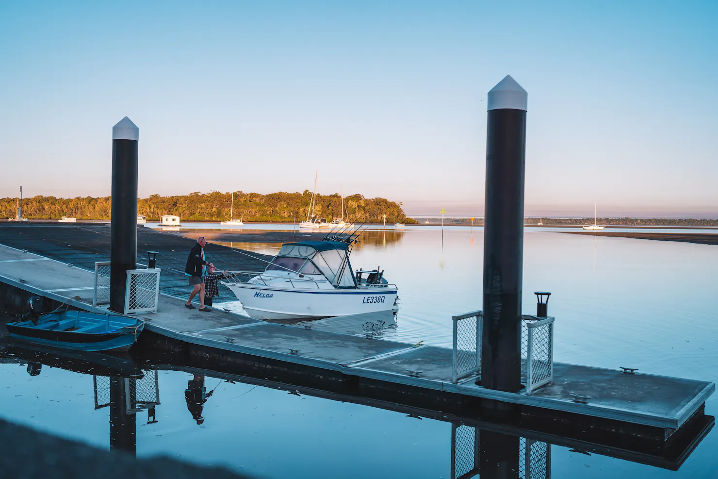 boat at boat ramp