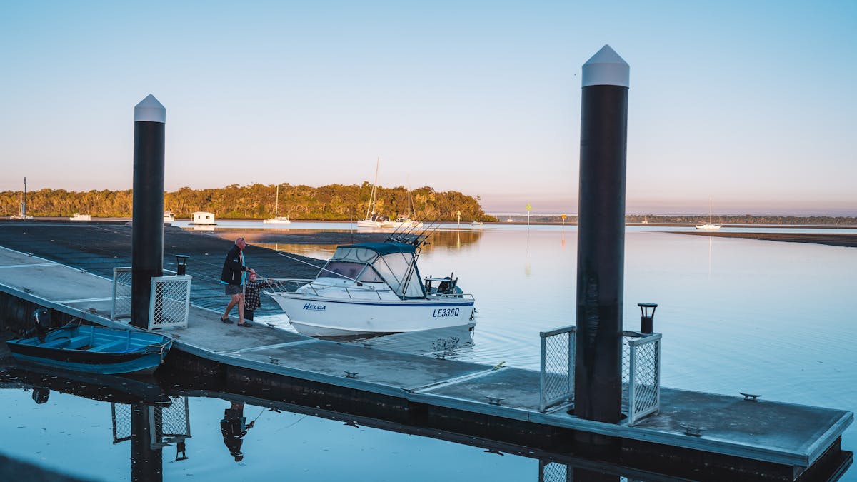 boat at boat ramp