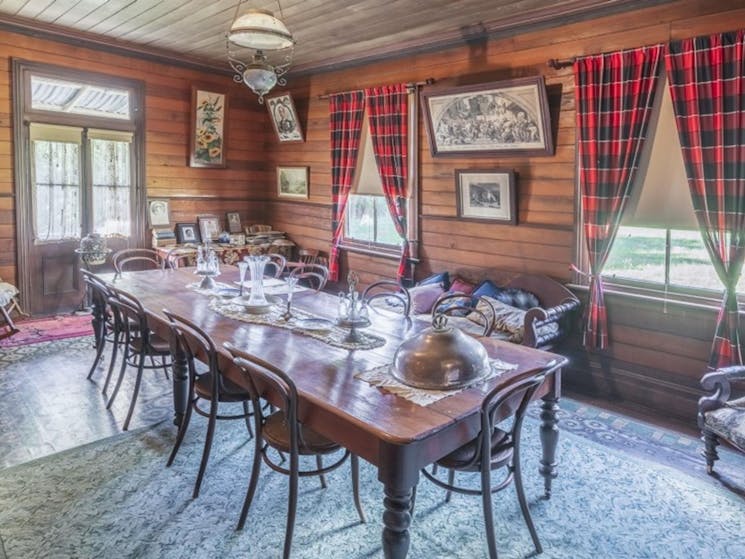 The formal dining room at Craigmoor House in Hill End Historic Site. Photo: John Spencer &copy; DPE