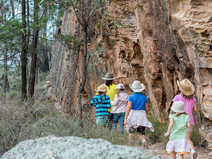 A group of people following a ranger on a tour of Pilliga National Park. Photo: John Spencer &copy;