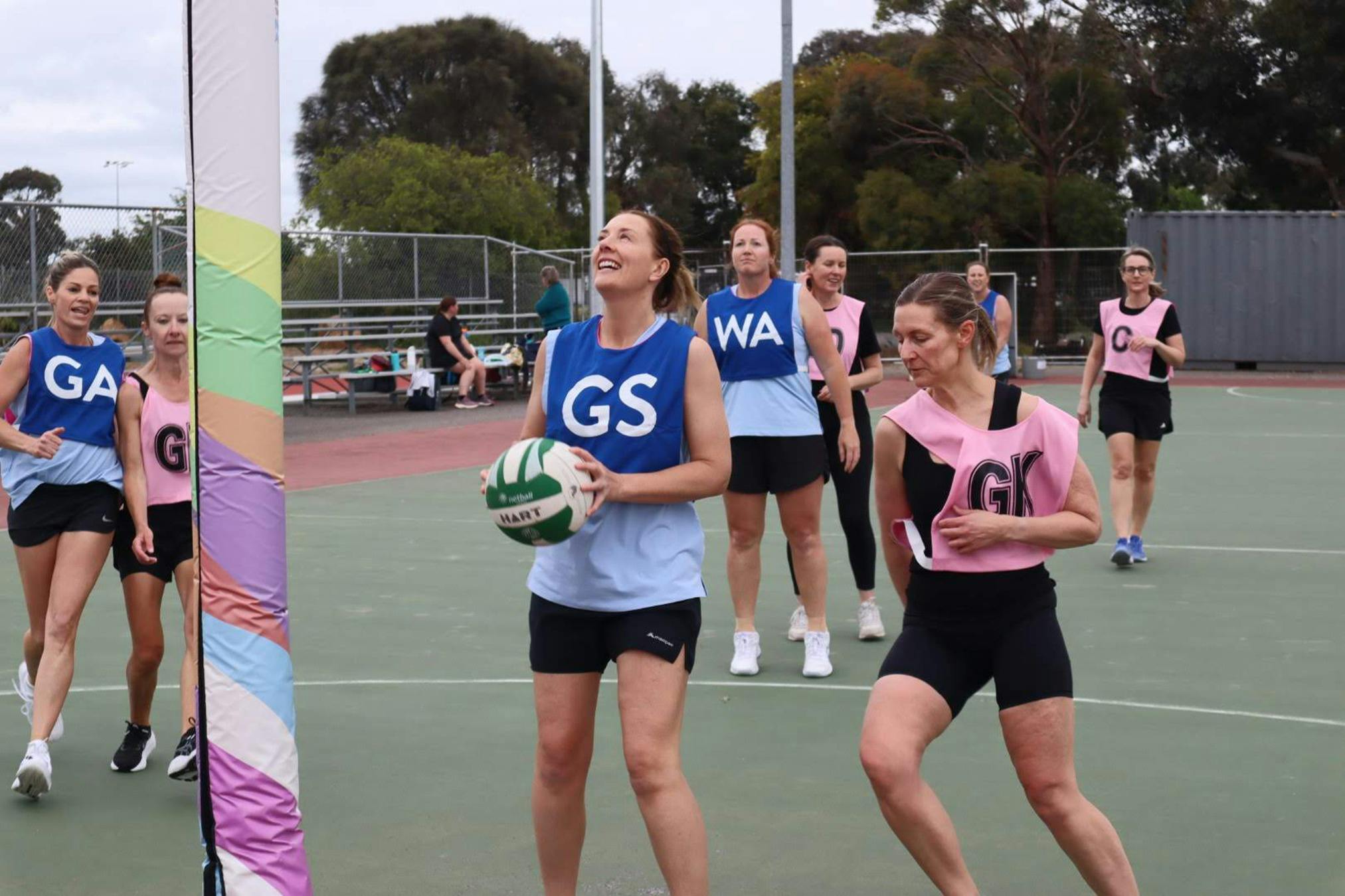 Masters playing netball