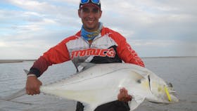 Catching a barramundi