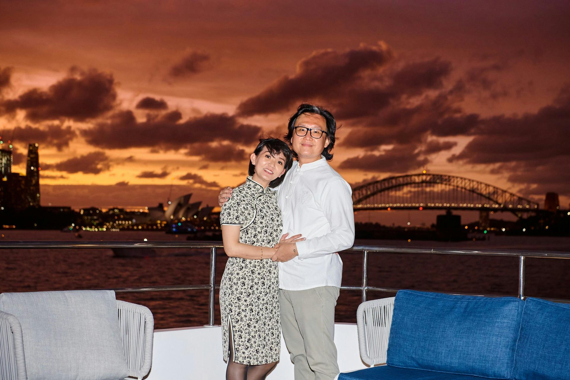 Photo on tour on Sydney Harbour at Sunset