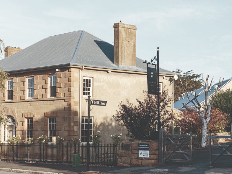 Historic sandstone building on Mill Lane in Oatlands