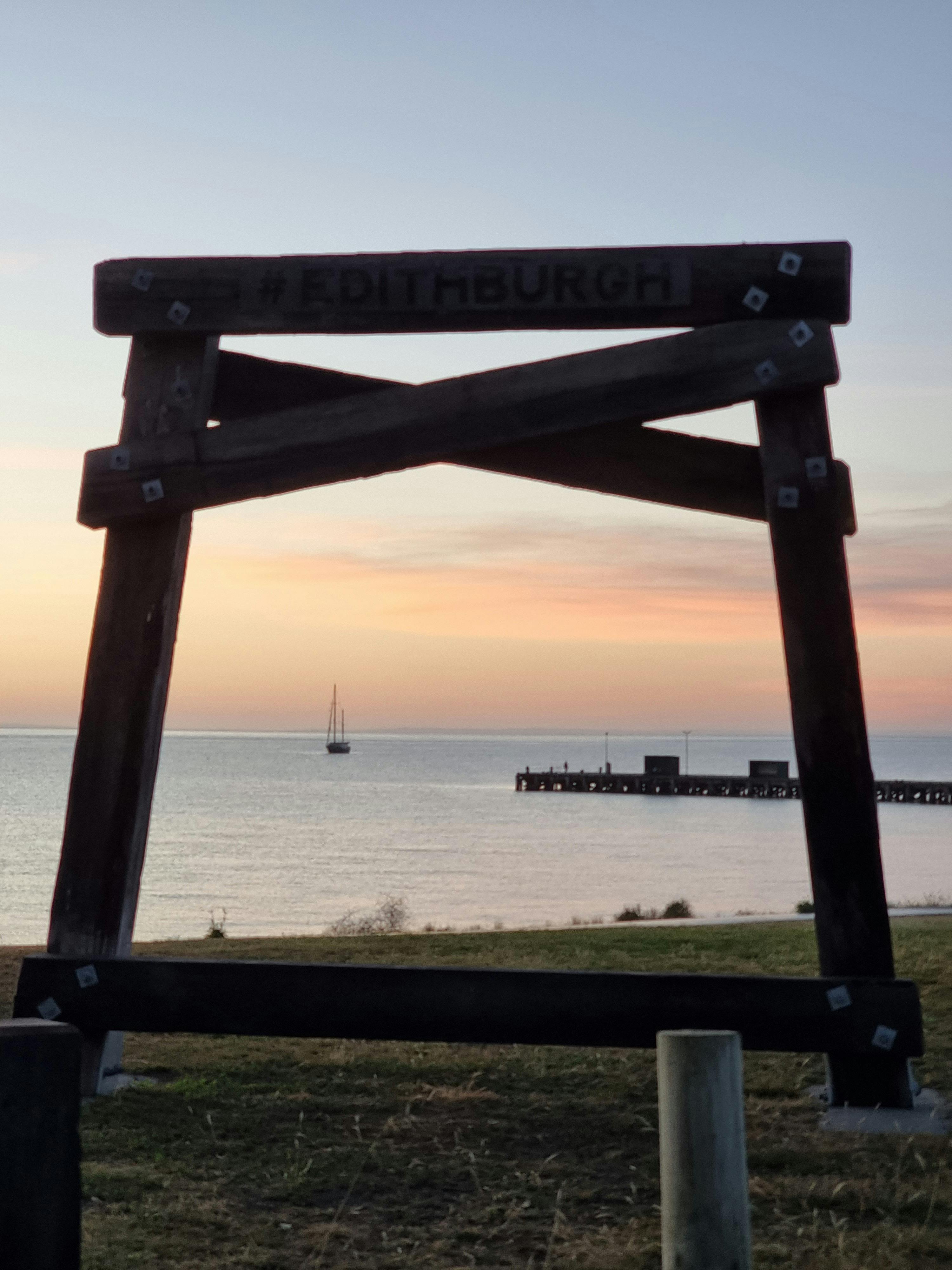 Edithburgh's Viewing Frame Overlooking the Historic Jetty
