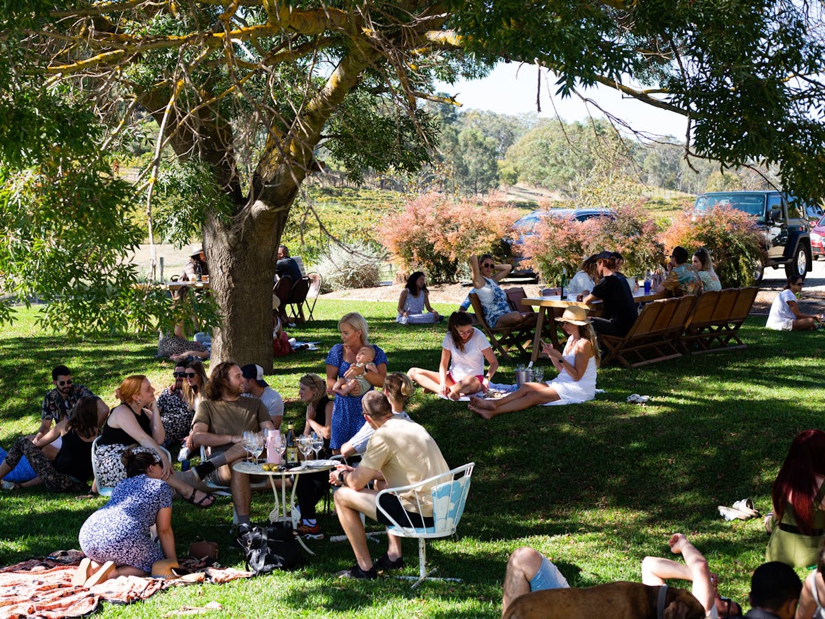 There's always a spot on the lawn for you to roll out the picnic rug and enjoy a glass or two.