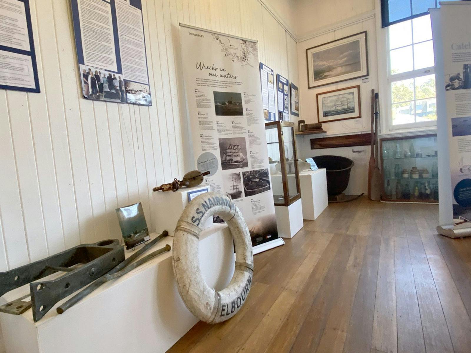 interior of displays and artifacts