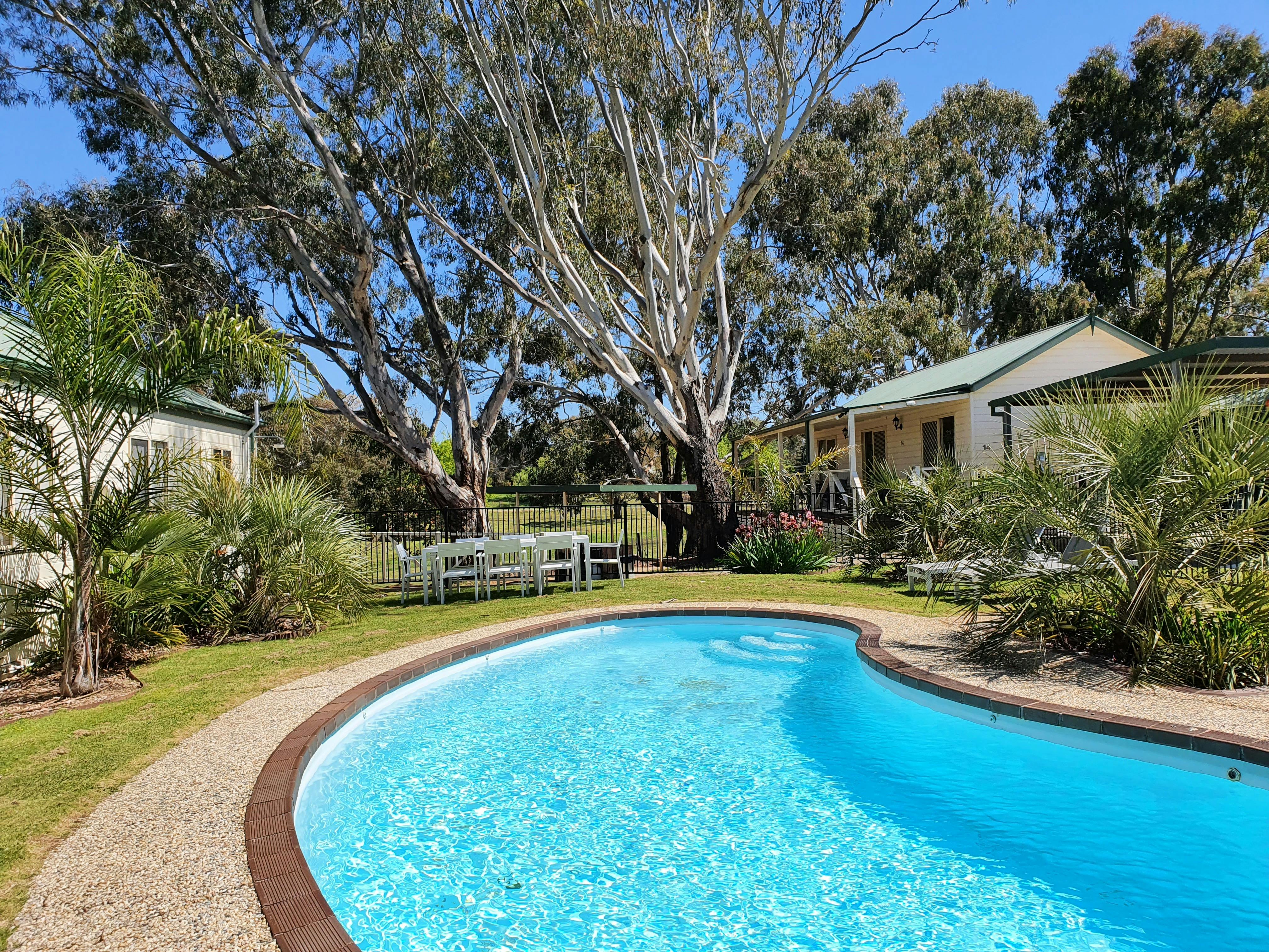 Pool Area, with plenty of shade, and seating