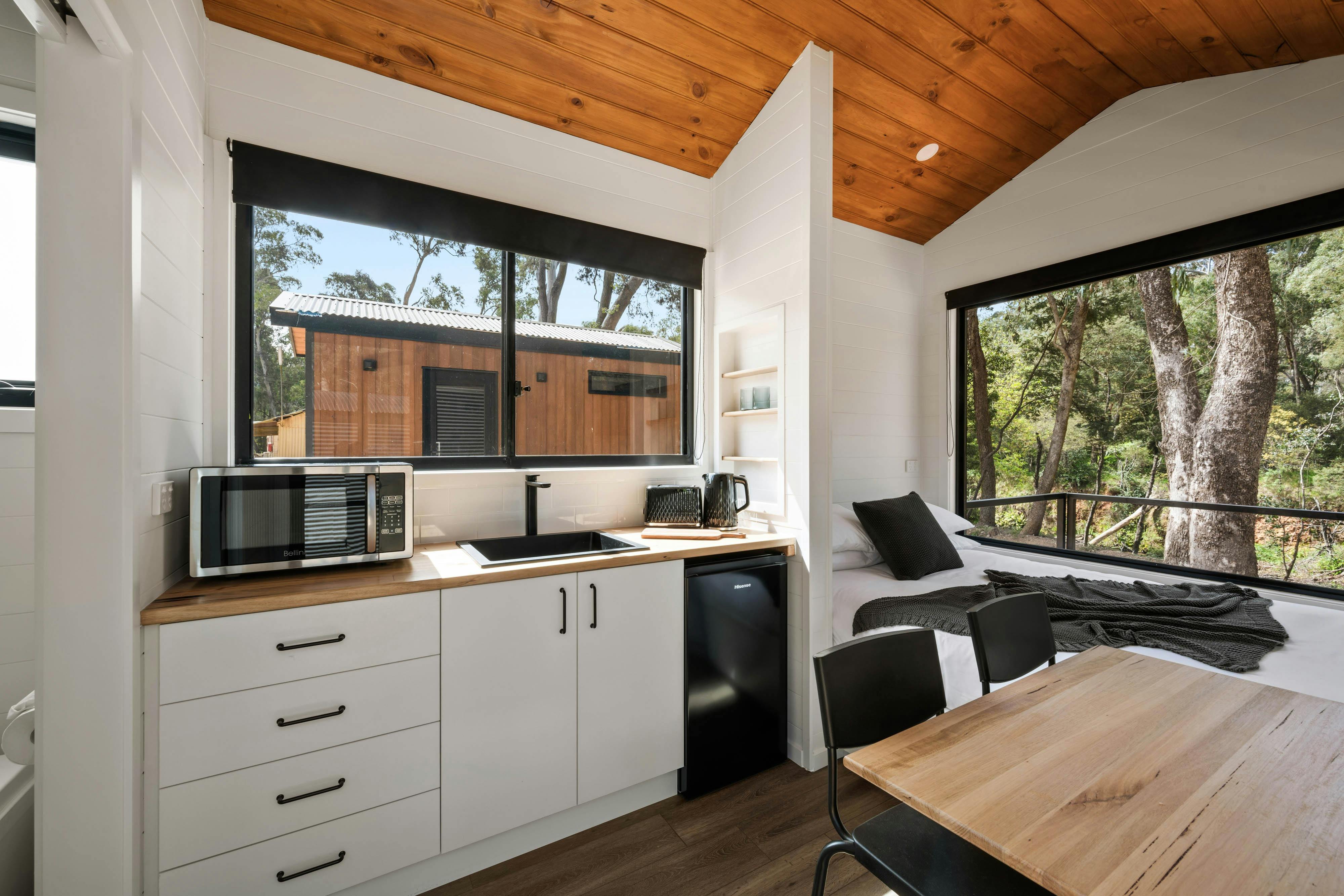 Tiny Home Kitchenette and seating