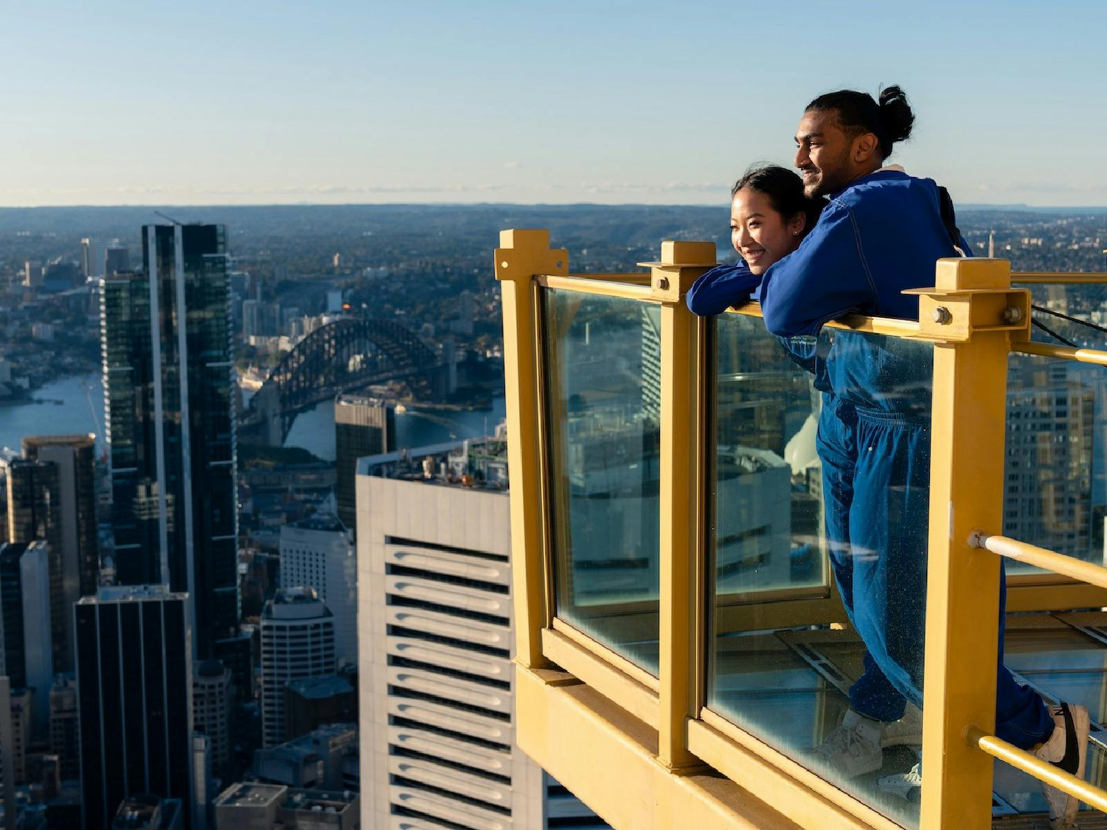 A couple enjoying the view at 268m above the city CBD