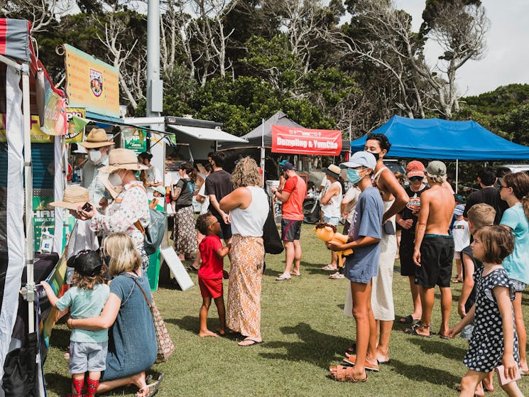 People queuing at Lennox Market