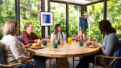 Enjoy a meal, snack and delicious coffee at Pollen cafe in the Gardens