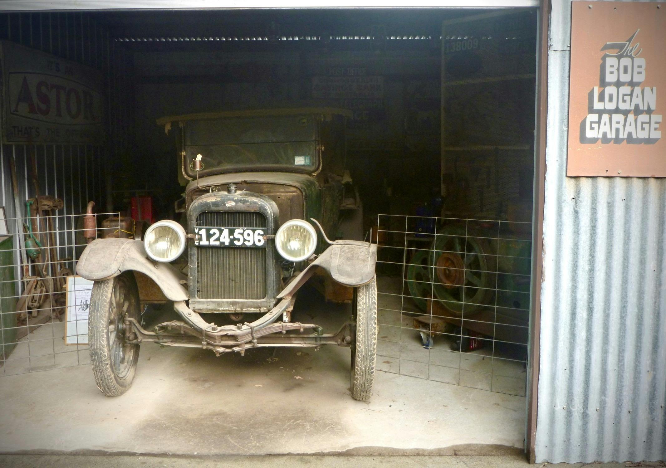 The Bob Logan Garage and vintage car