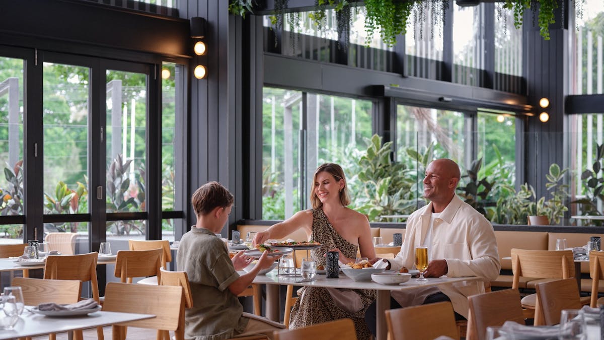 Family dining at Amici Restaurant