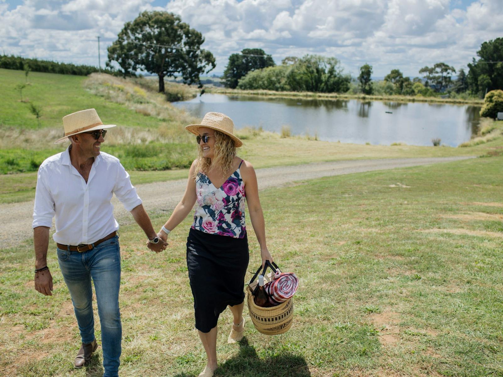 Couple exploring the estate