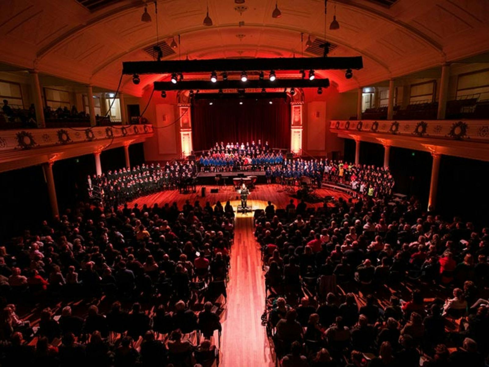 audience and choir in large hall