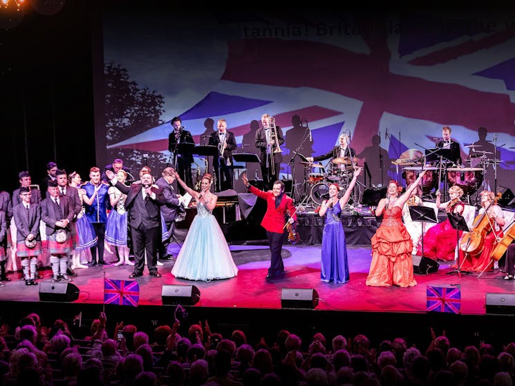 People on stage in performance