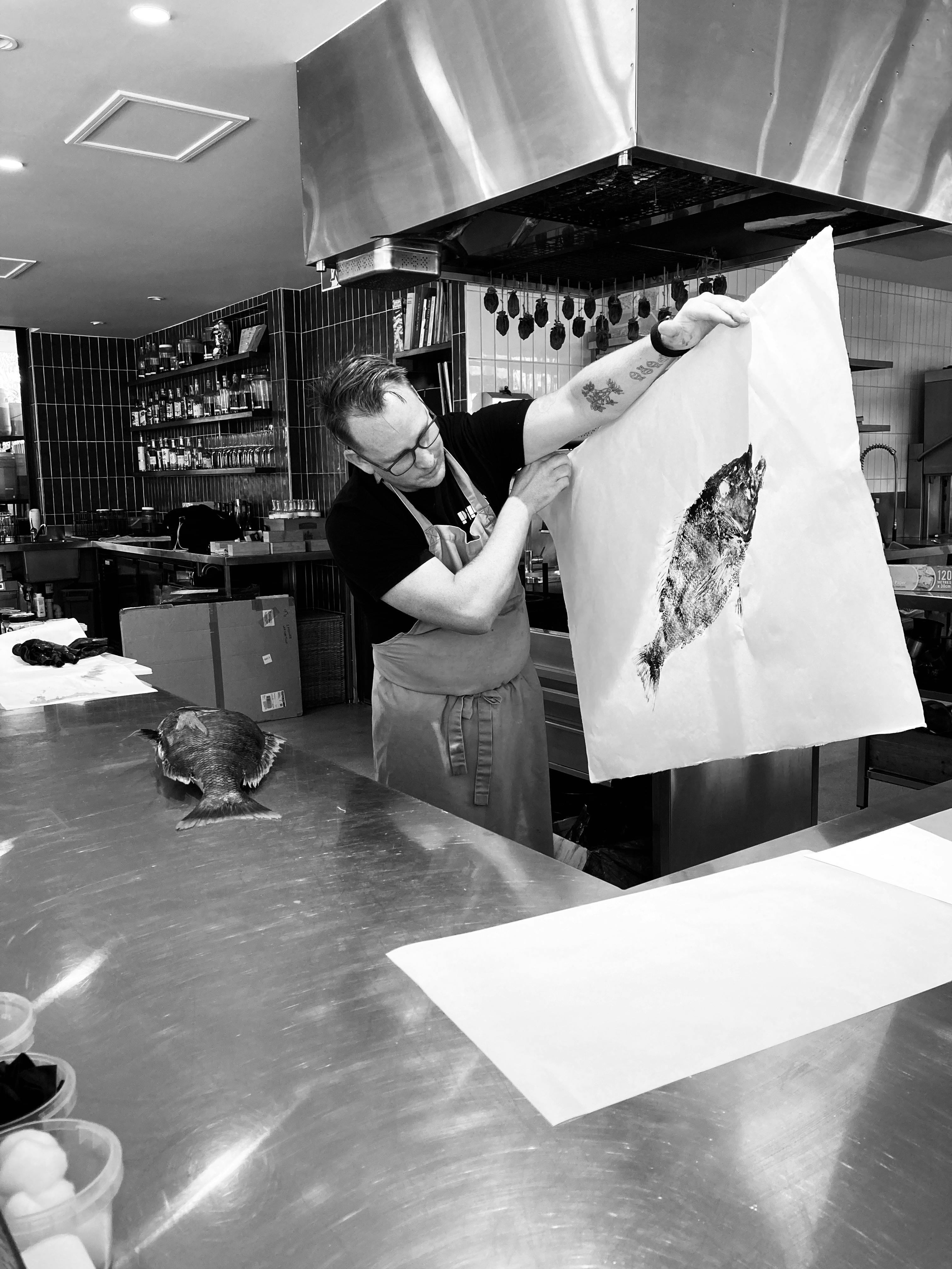 Gyotaku printing of the Pipit menus