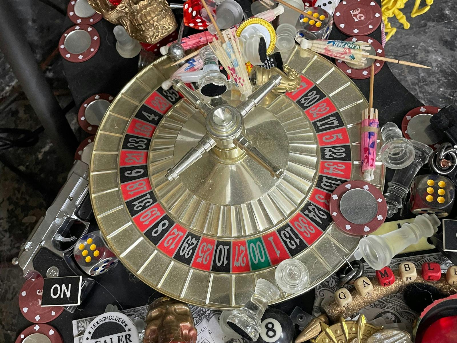 A Vegas-themed guitar