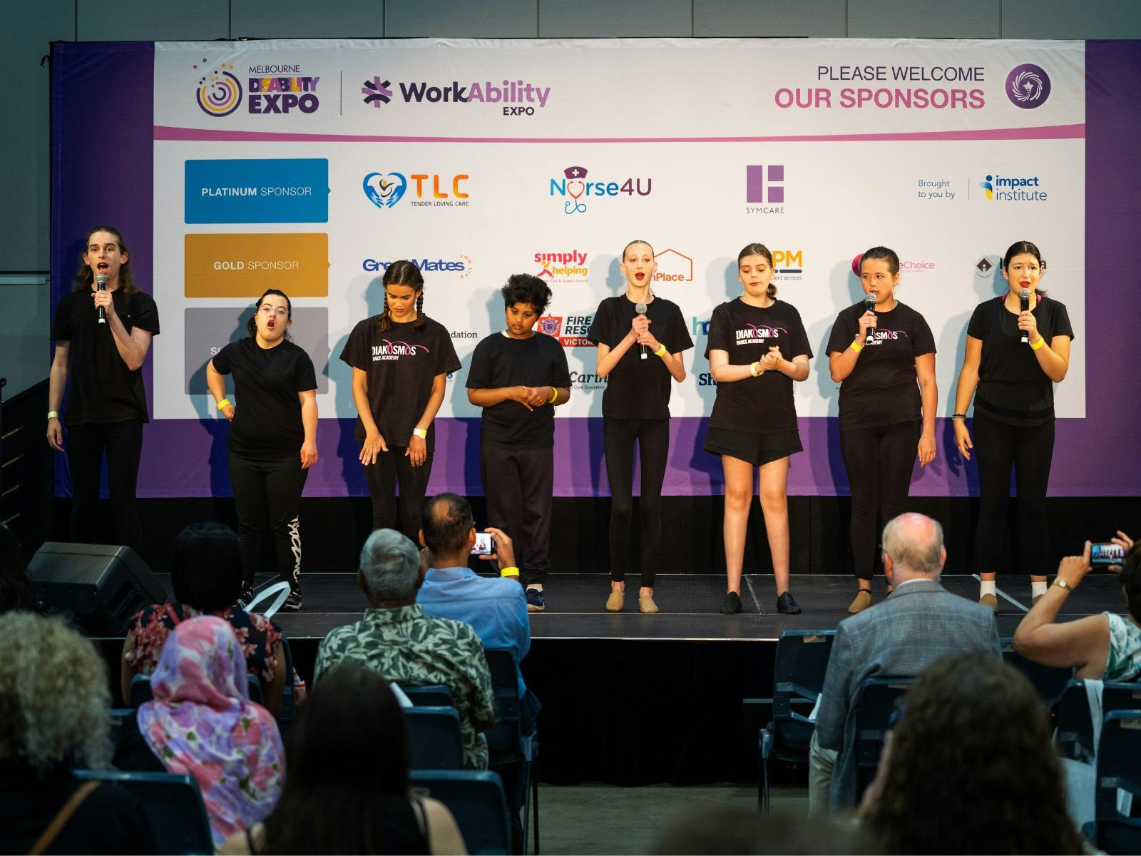 Stage performers at Melbourne Disability Expo